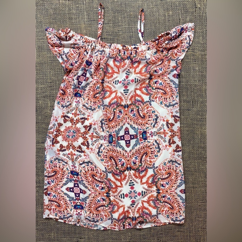 As U Wish Floral & Paisley Dress, Sz S, Lined, Adjustable Straps